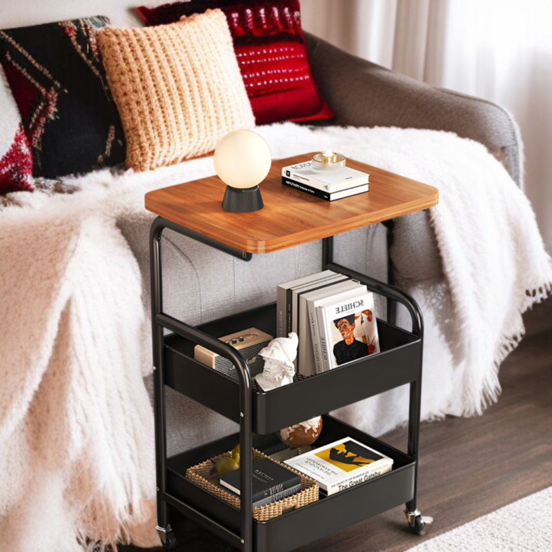 가정용 고풍 이동식 선반 다층 리어카 도르래 책꽂이 수납선반