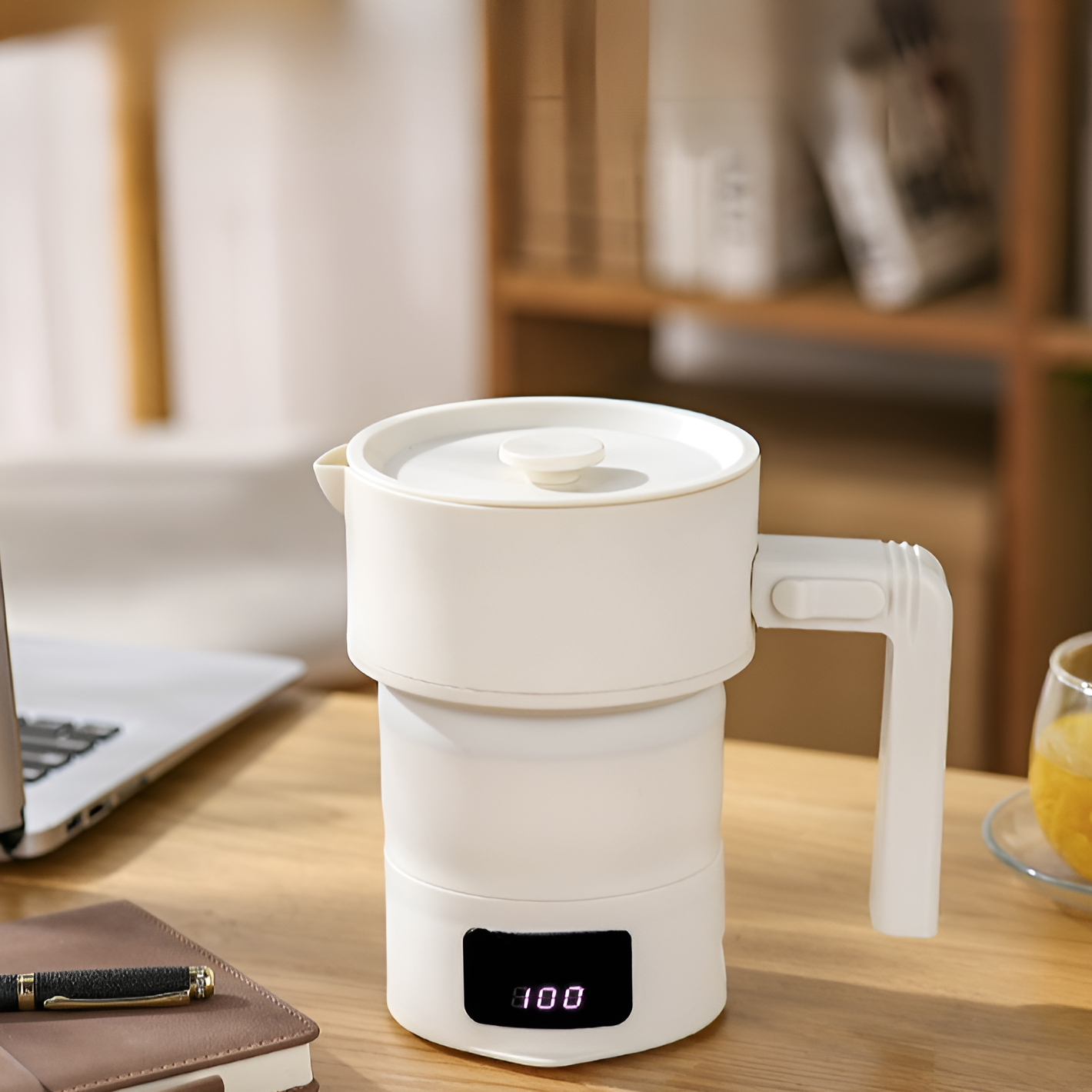 ポータブルステンレス折りたたみ電気ケトル