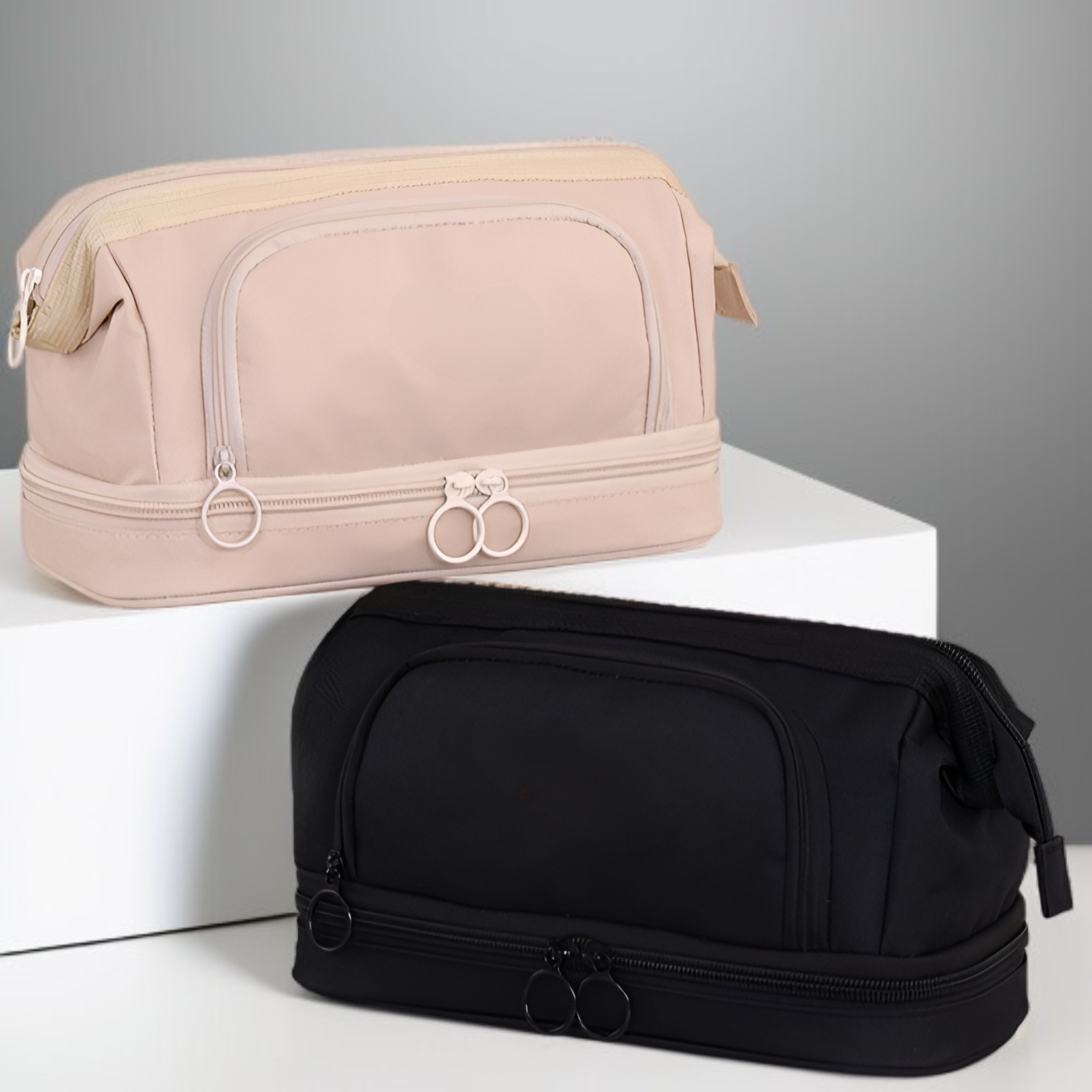 Artist's double layer pencil bag with accessories