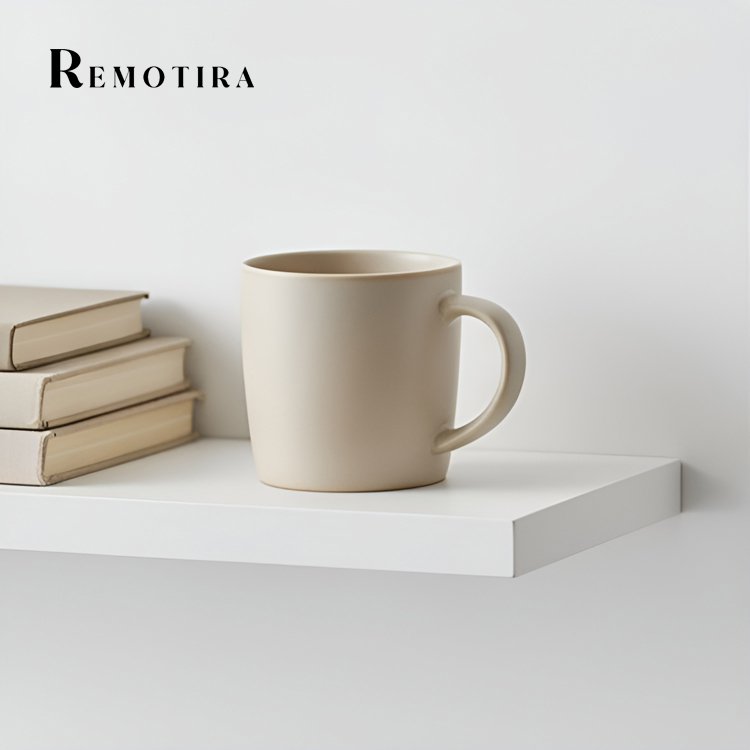 세련된 오프 화이트 컬러 머그컵