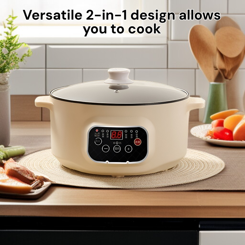 Integrated Electric Cooking Pot, Mini Electric Hot Pot, Suitable for Home and Students