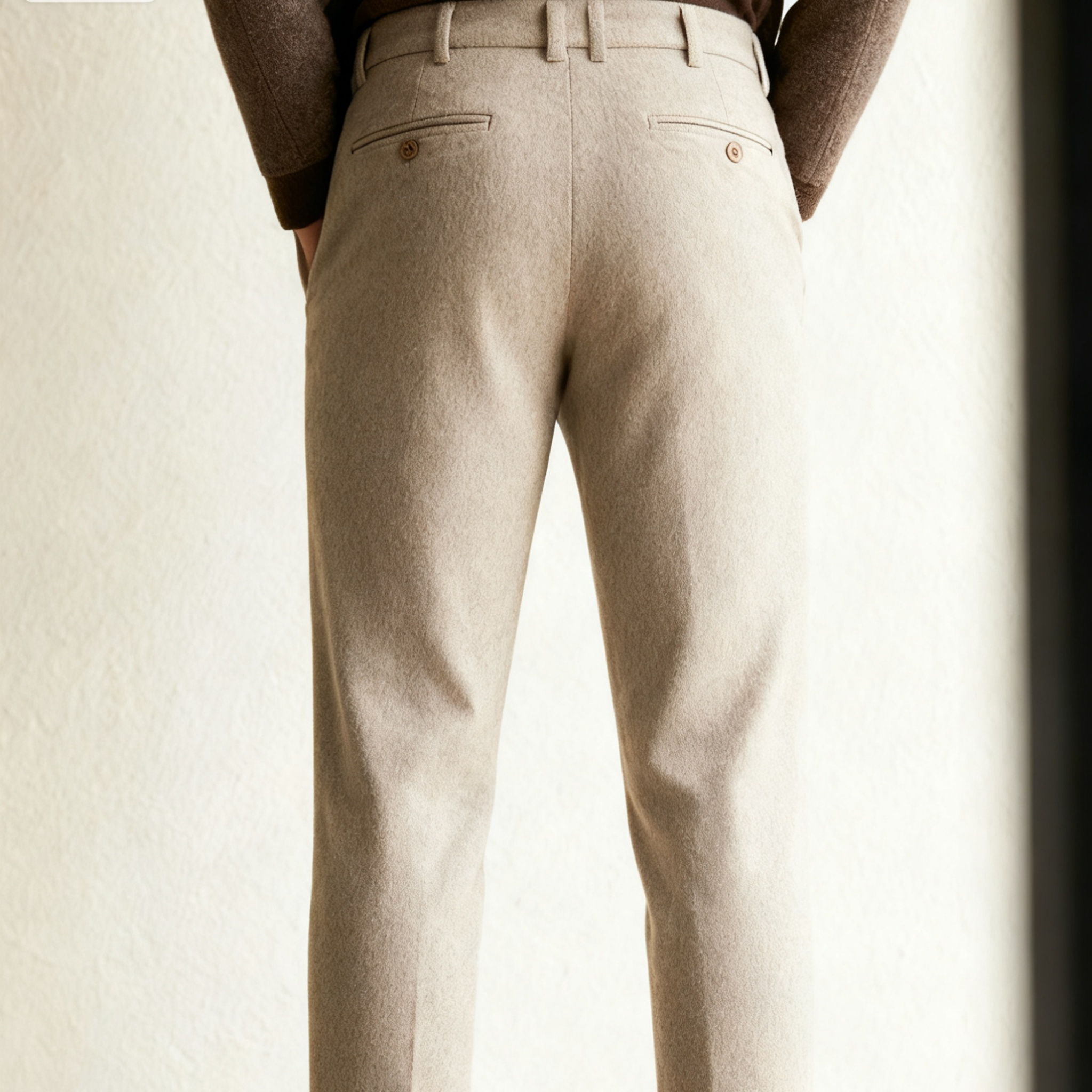 남성 클래식 핏 울 정장 바지