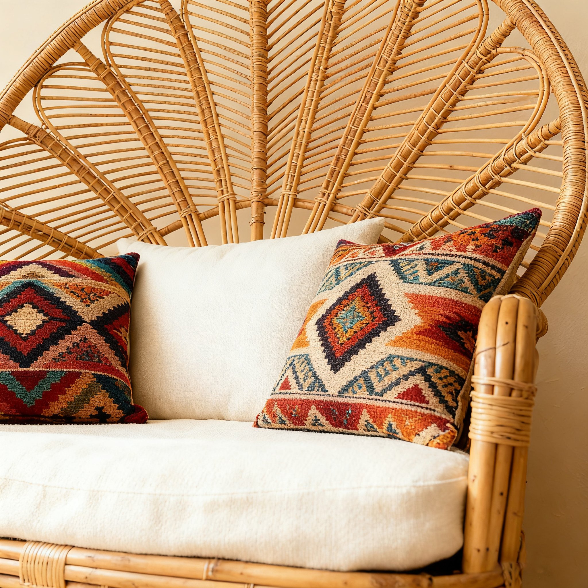 โซฟาเดี่ยวไม้ไผ่สานแฮนด์เมดดีไซน์สวย