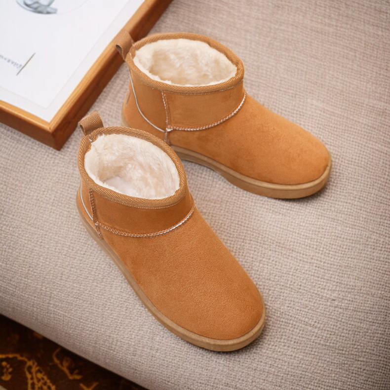 여성 겨울 융털 도톰한 스노우 부츠 통굽 여성 겨울 부츠