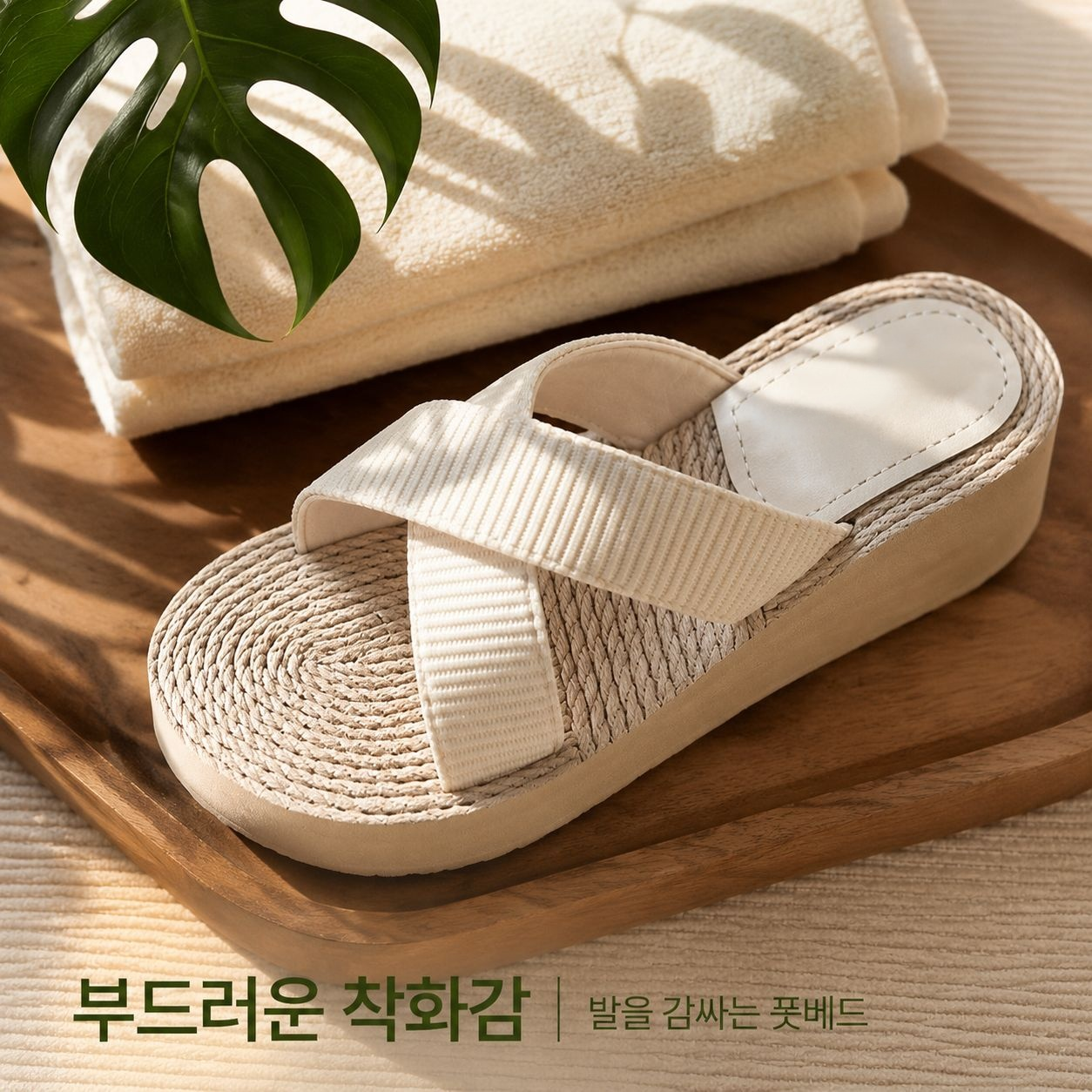 여름 여성용 플랫폼 샌들, 스트로우 위브 디자인