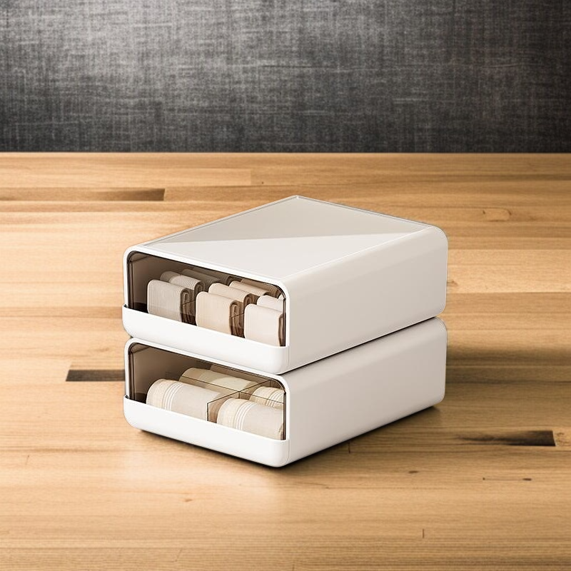 Household underwear socks storage box cabinet tea color drawer with partition dustproof large capaci