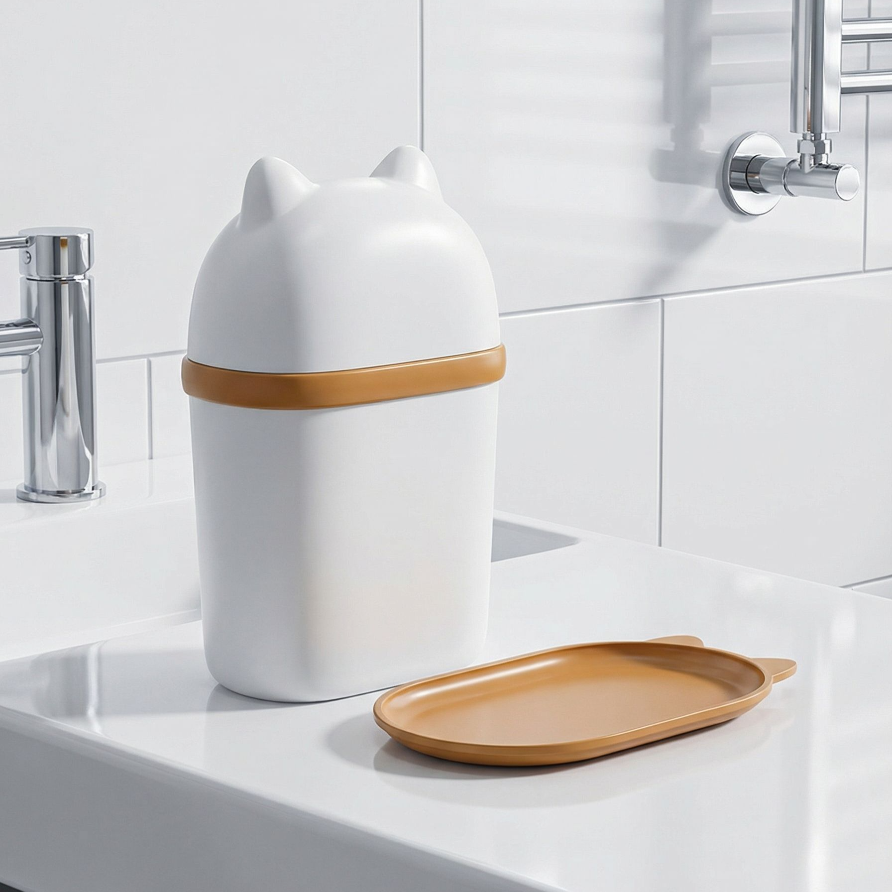 Leakproof soap container with drainage tray