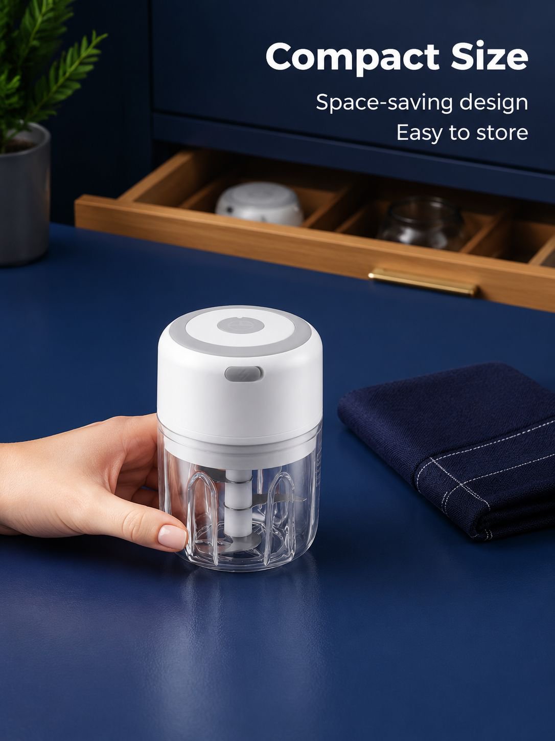 Mini Wireless Electric Garlic Chopper, Household Multi-Functional Food Processor