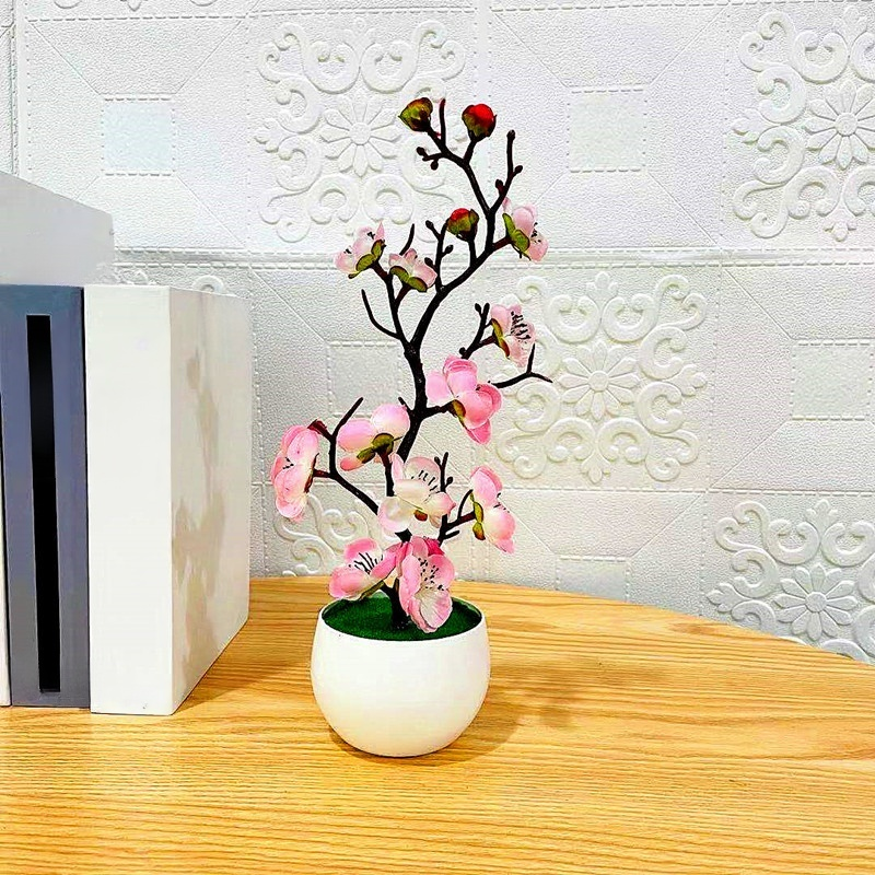 인조 납매 가짜 꽃 장식 화분