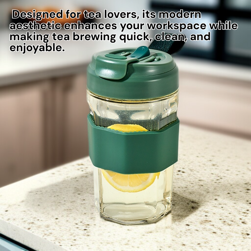 Portable Glass Tea Mug with Magnetic Feature High-end Office Water Cup for Tea Brewing