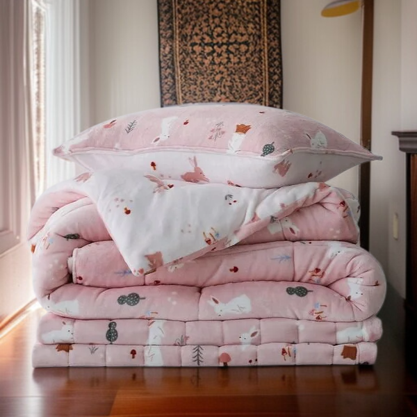 도톰 프린트 춘추 이불 겨울 이불 보온 스웨이드 이불솜 이불을 두껍게 하고 겨울 이불 보온 봄가을 이불