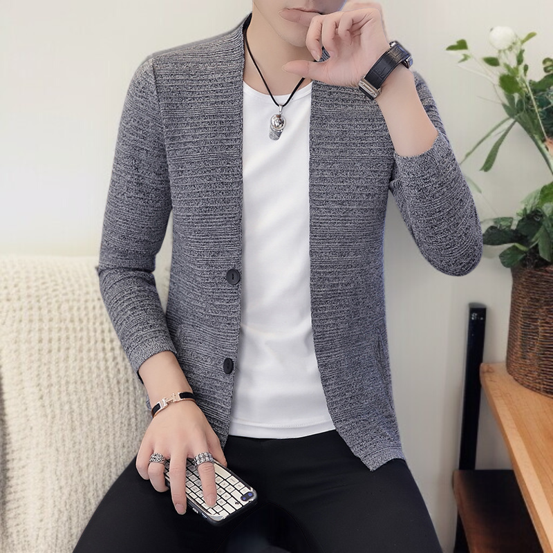 남자 니트 가을 카디건 상의 스웨터 코트 남자 니트 카디건 스웨터