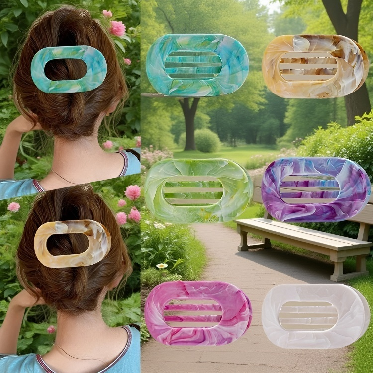 마블 그라데이션 고급 헤어 클립/클로 클립