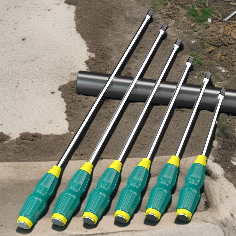 Destornillador industrial de acero cromo vanadio, tipo Phillips y plano, para percusión