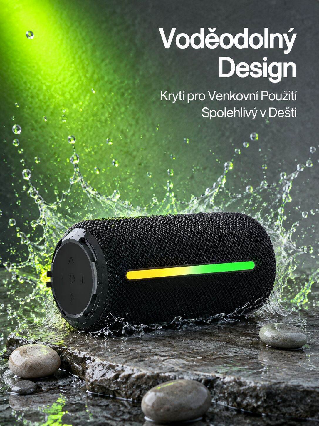 Bezdrátový výkonný přenosný venkovní vodotěsný Bluetooth reproduktor