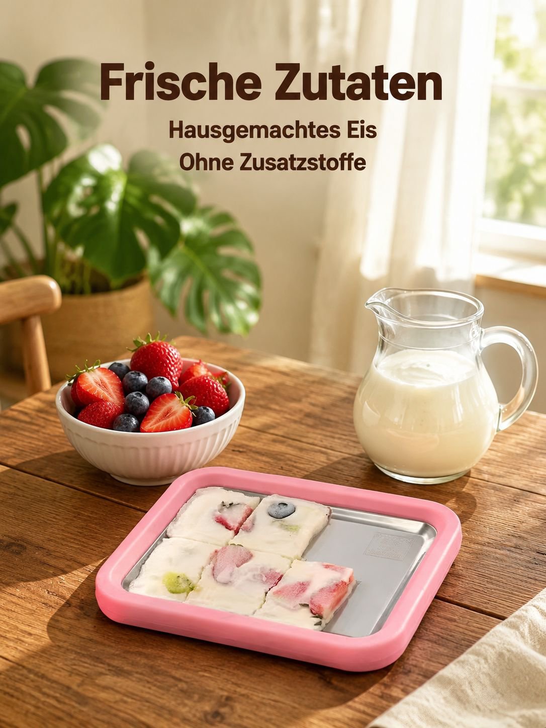 Edelstahl-Eisroll-Pfanne mit vertieftem Design für den Hausgebrauch