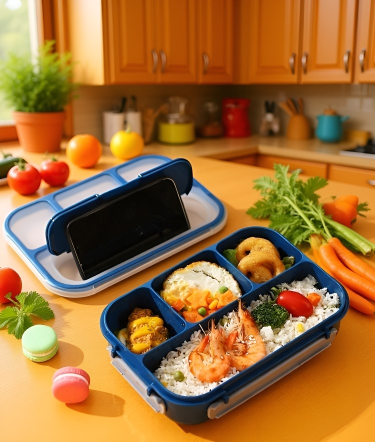 Lunchbox mit frischen Lebensmitteln gefüllt