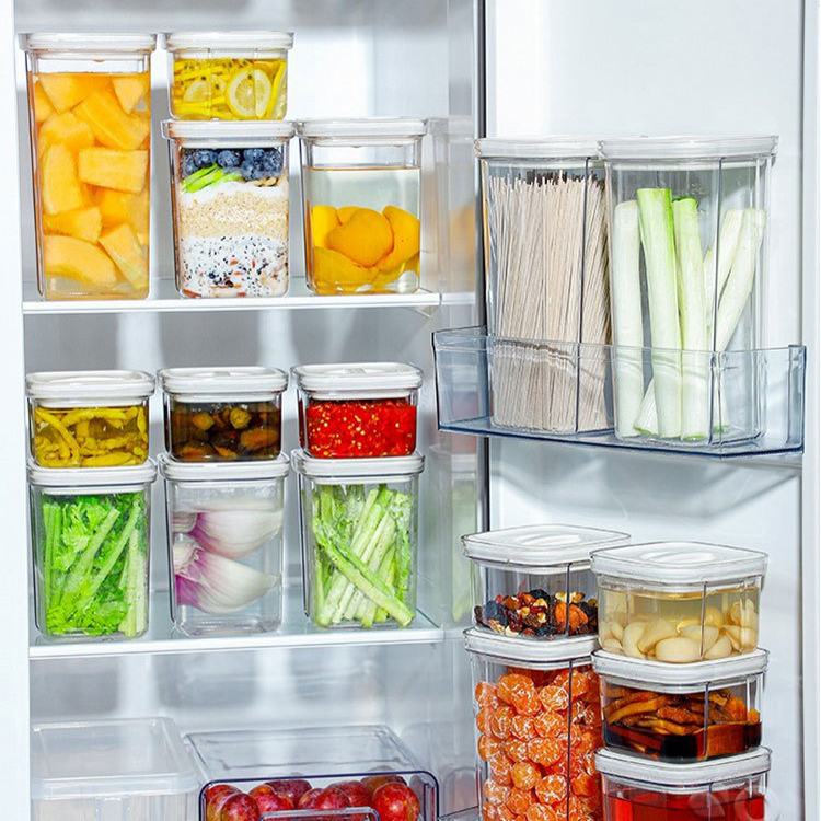  주방용 회전 투명 밀폐 용기 수납함