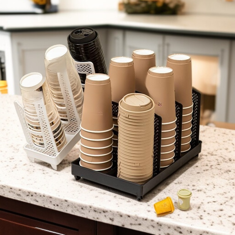 Divided Design Paper Cup Rack Tea Bar Cup Organizer