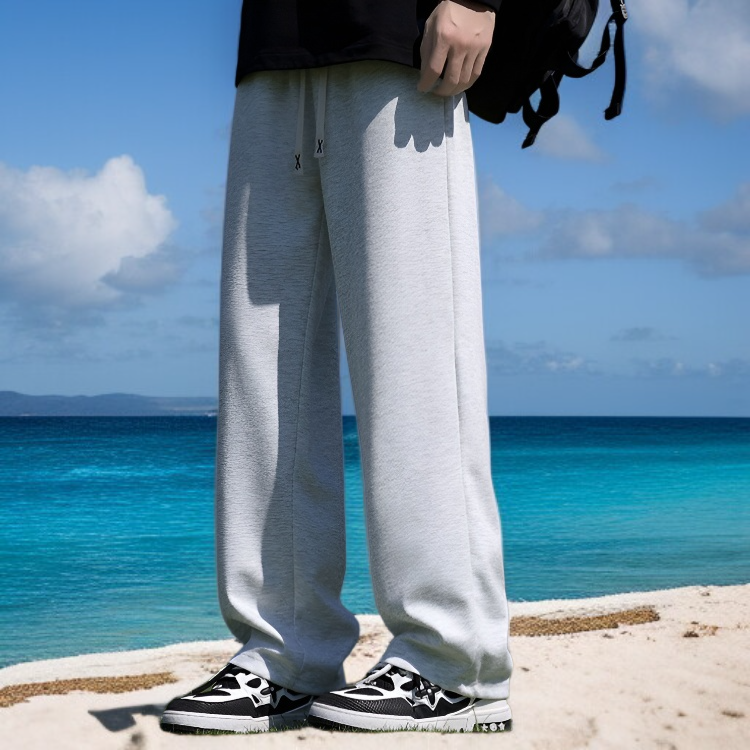 남자 일자 트레이닝 바지 밑단 디테일