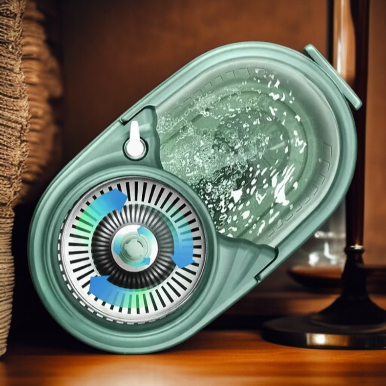 Cubo y fregona para el hogar, fregona perezosa todo en uno, separación húmedo-seco giratoria