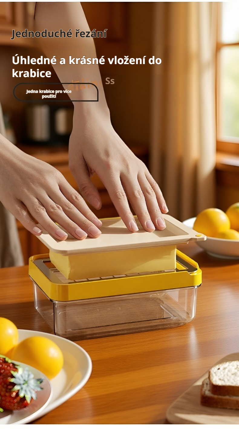 Krabička na máslo se zavřeným víkem pro uchování čerstvosti