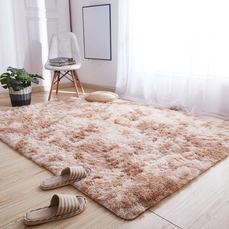 Tie dye gray soft floor handmade carpet
