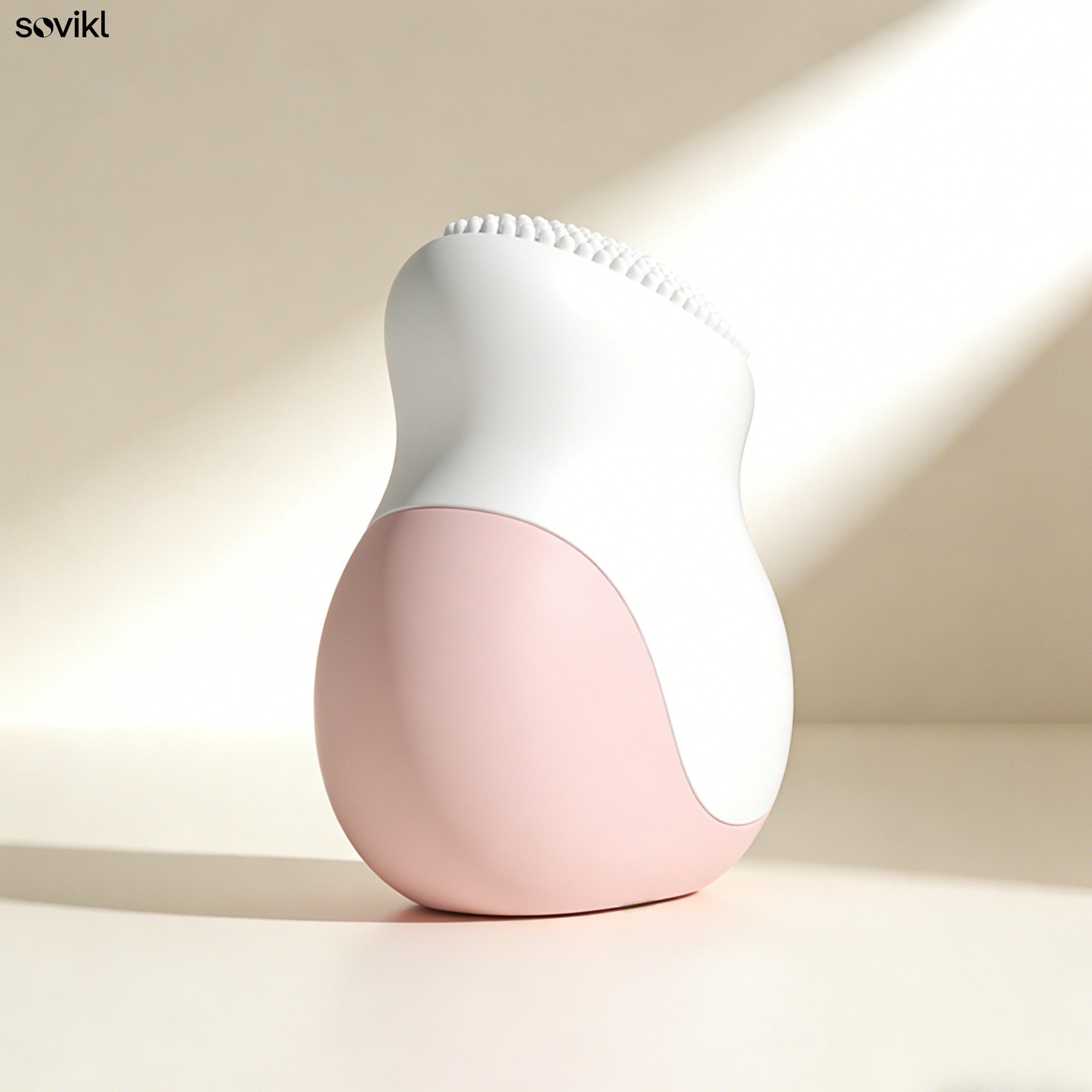 Pink and white facial cleansing device