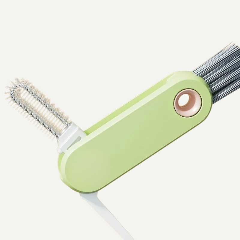 Three-in-one brush for cleaning bottles, nipples, and cups
