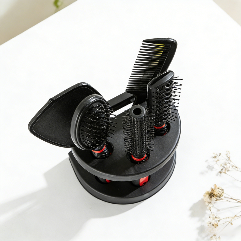 طقم فرشاة وسادة ومرآة متعدد الوظائف للرجال والنساء في المنزل، أدوات تصفيف الشعر مع قاعدة