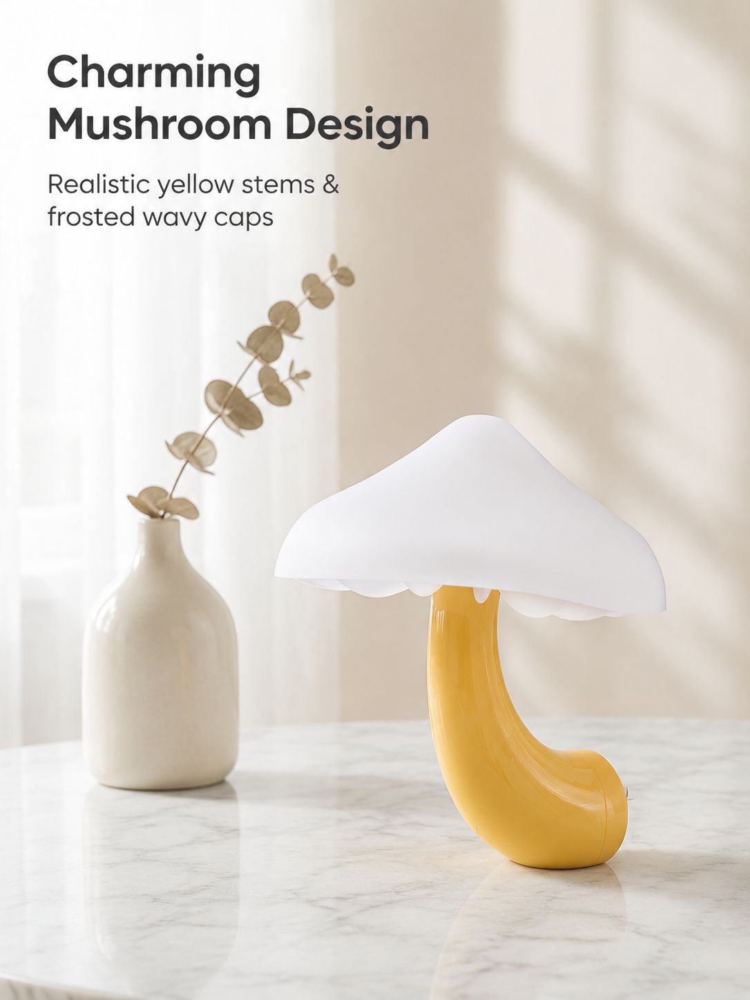 LED Night Lights Mushroom Shape Automatic Sensor Toilet Bedroom Decor Wall Lamps Light-control Senso