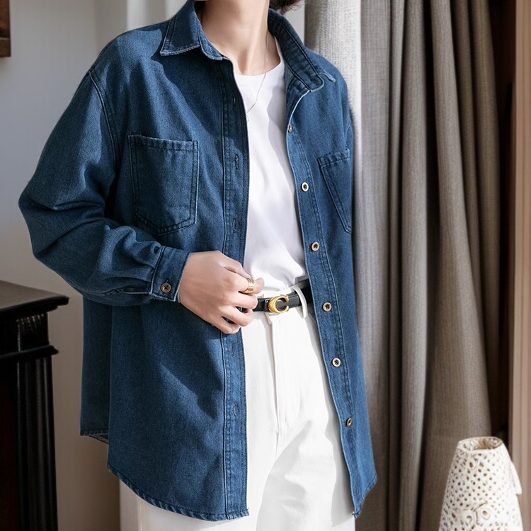 レディース・スリムフィット・デニムシャツ 重ね着ボトムシャツ シャツの重ね着のコツ