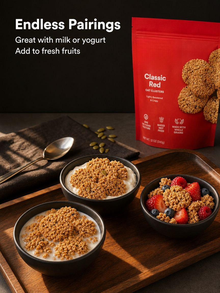 Delicious and nutritious granola oat cereal