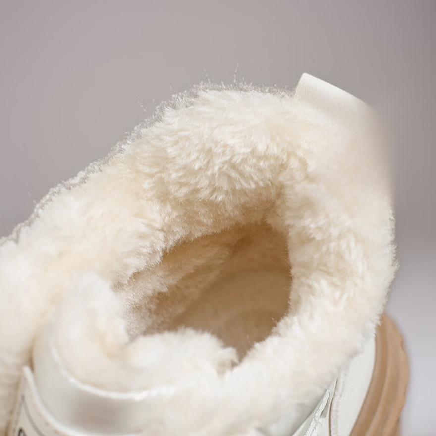 フリース裏地、滑り止め、防水ダウンレザーを使用した、身長アップ効果のあるレディースブーツ