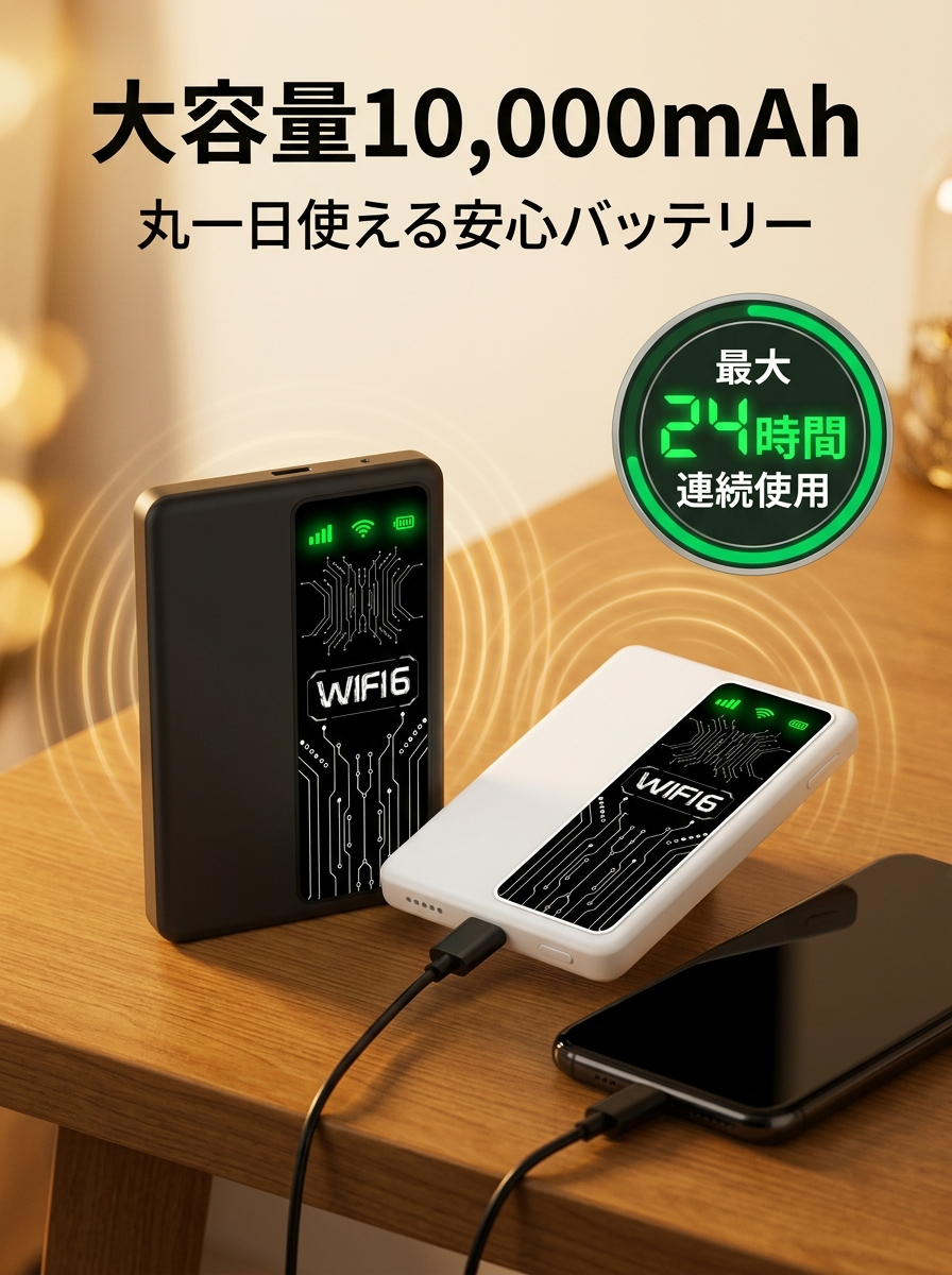ポータブルWi-Fi搭載のポータブル電源
