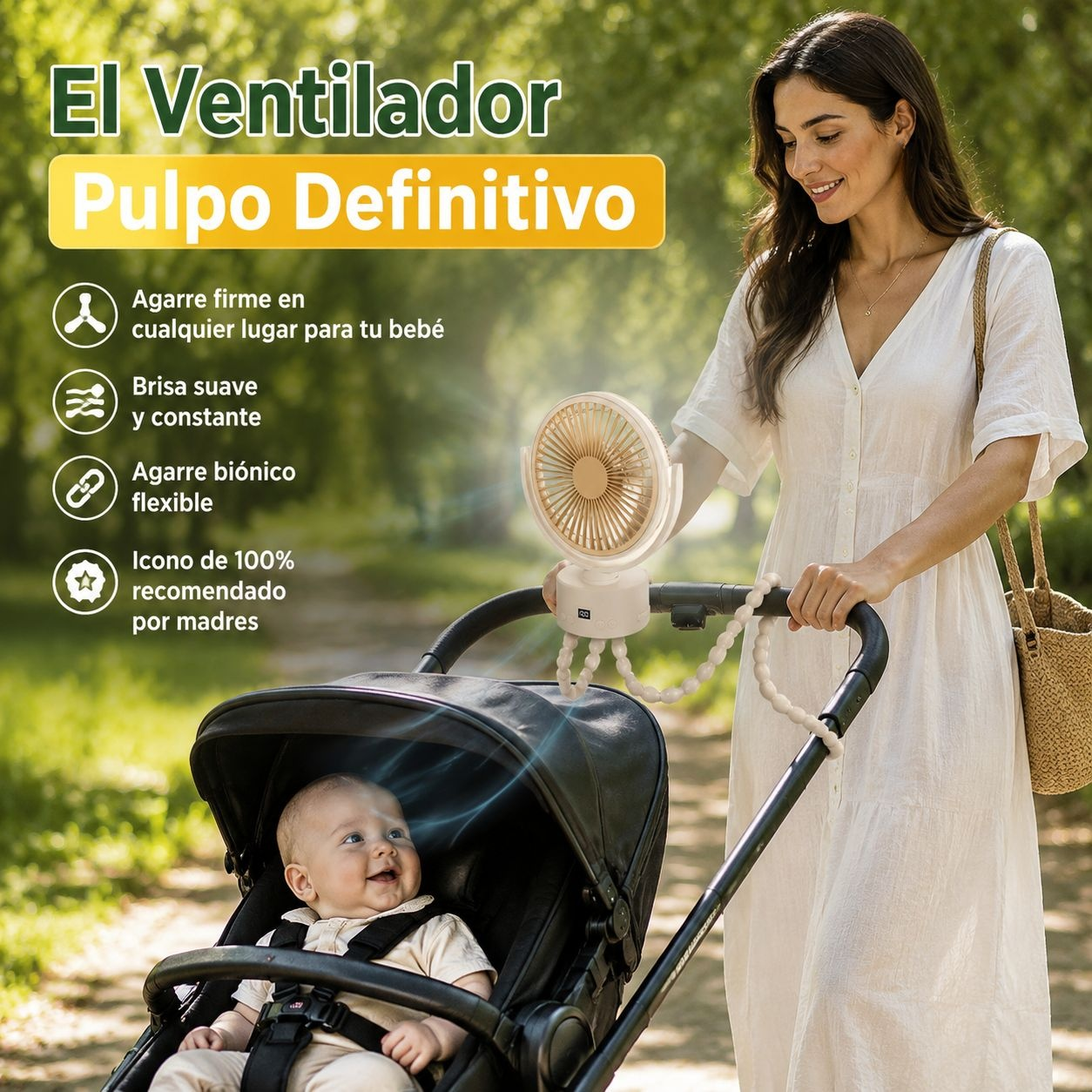 silencioso, oscilante, recargable por USB para el hogar