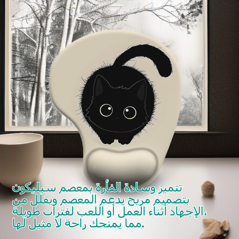 وسادة فأرة بمعصم سيليكون، مقاومة للانزلاق والماء للمكتب والألعاب