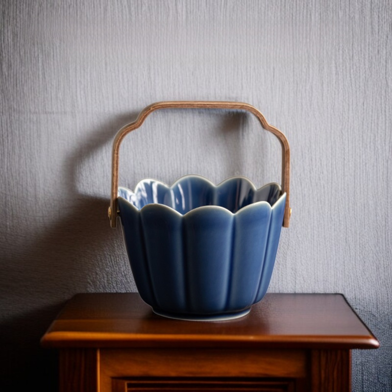 Cesta de frutas retro de cerámica