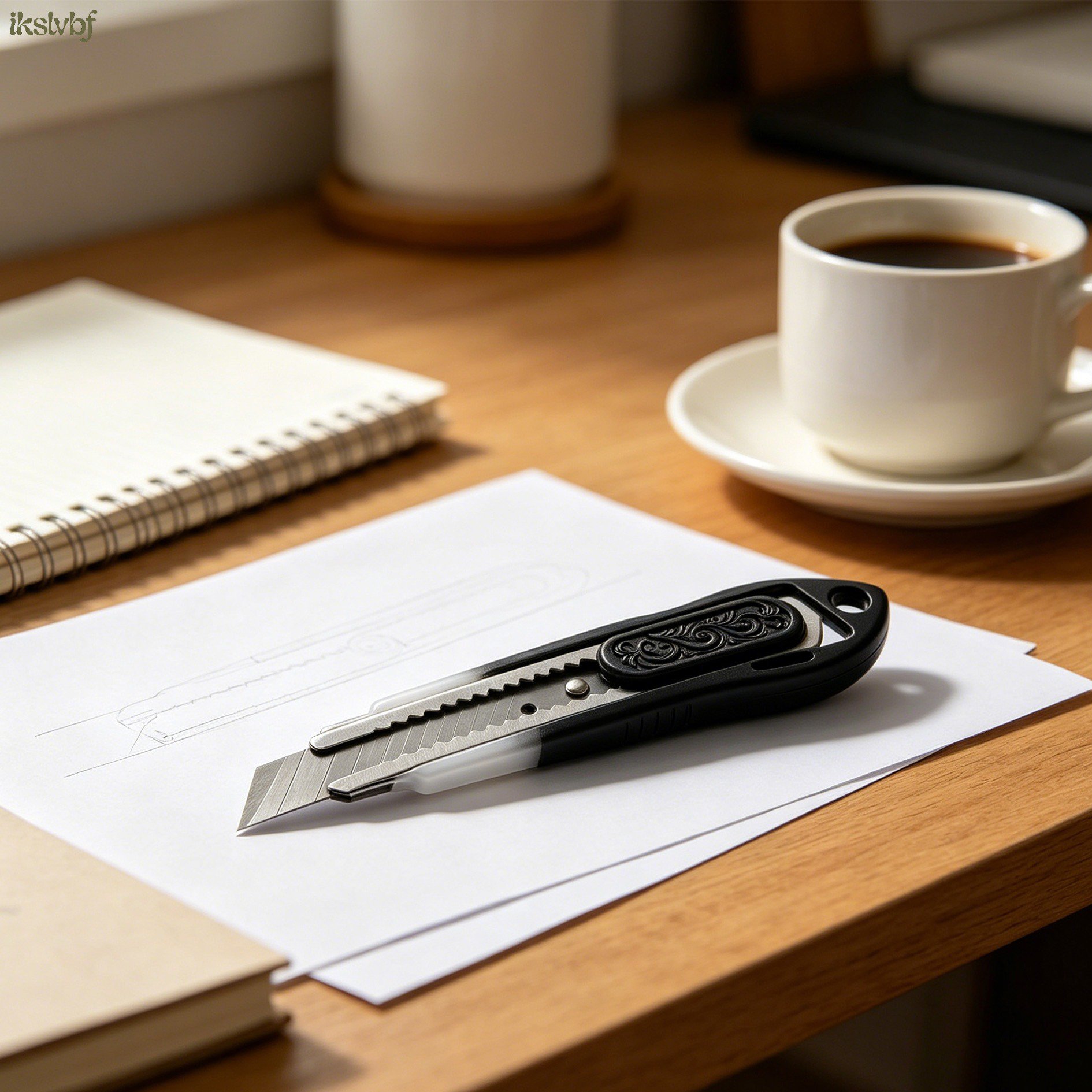 Tungsten steel utility knife close-up showing sharp blade