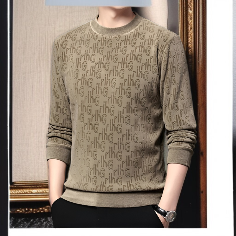 캐주얼 패션 남성 상의 자카드 라운드 긴팔 후드 기모 기모 레깅스 상의