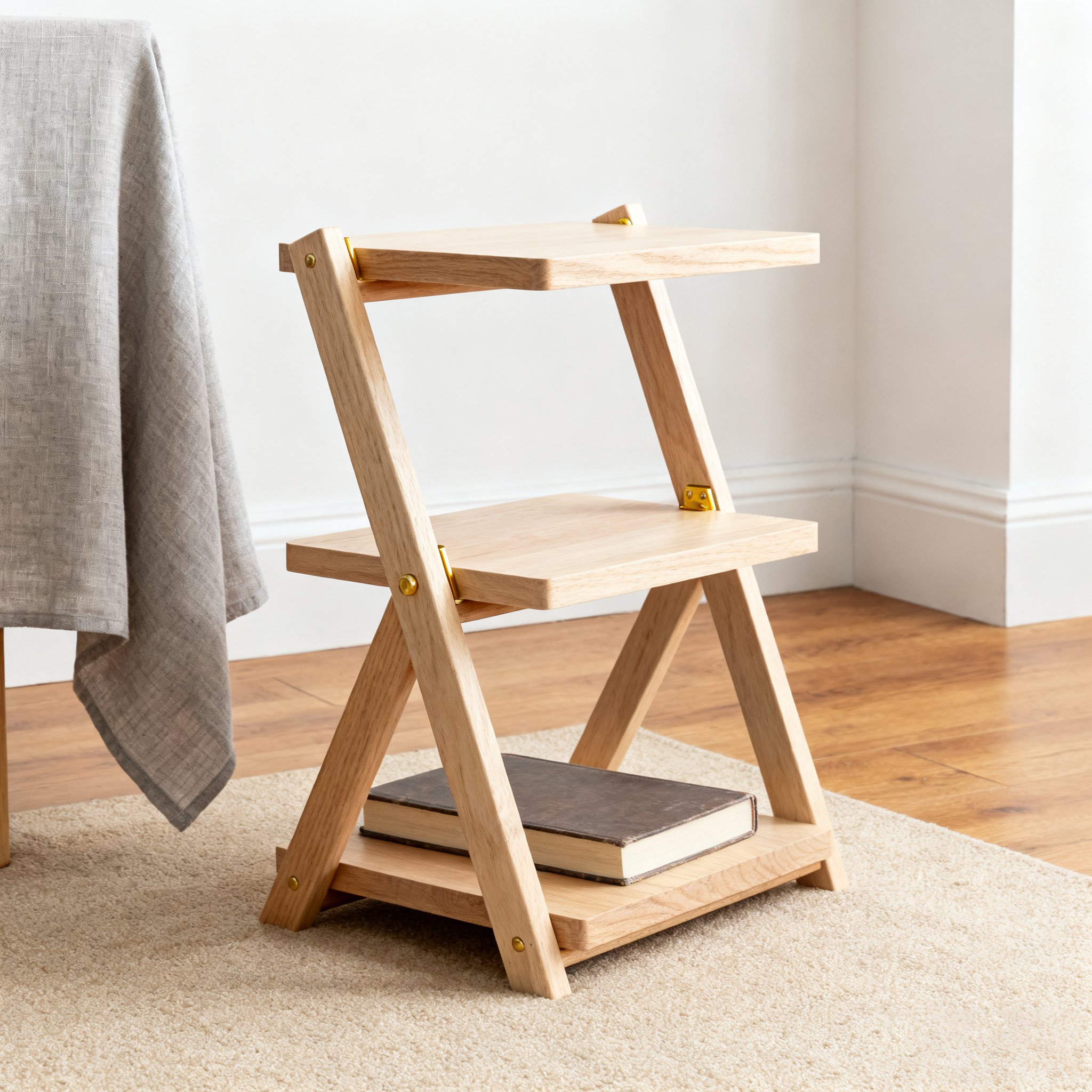 통나무 컬러 3단 수납랙