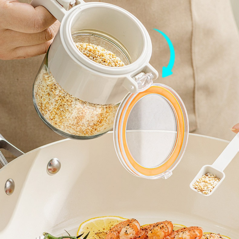 주방용 조미료 보관함 유리 소금통 밀폐 방습 조미료 전용