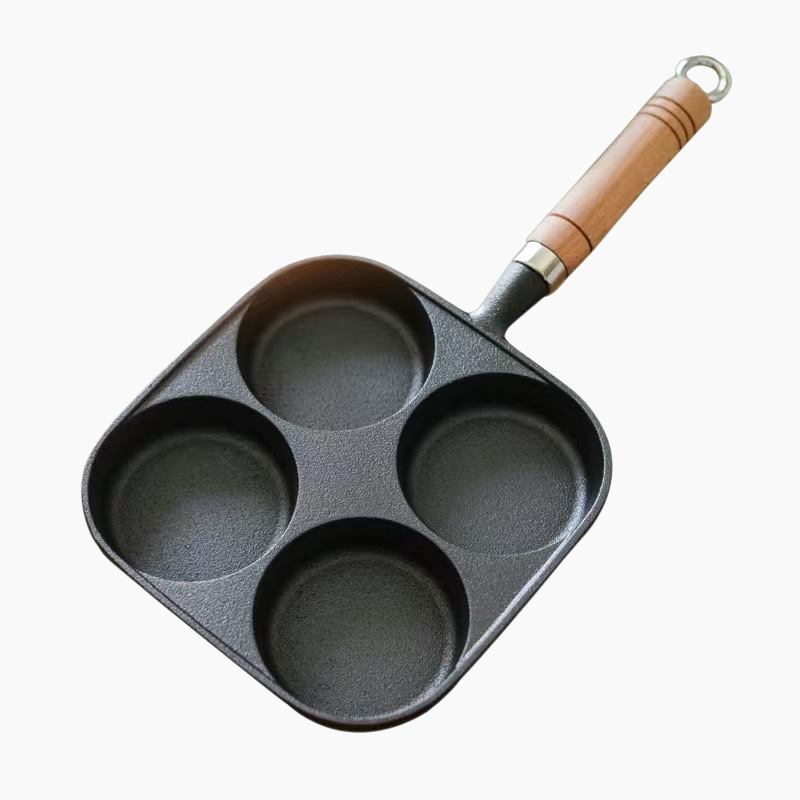 卵団子フライパン 4穴フライパン 深めのノンスティックフライパン 朝食用オムレツ型 フライパン 深型 4穴オムレツパン