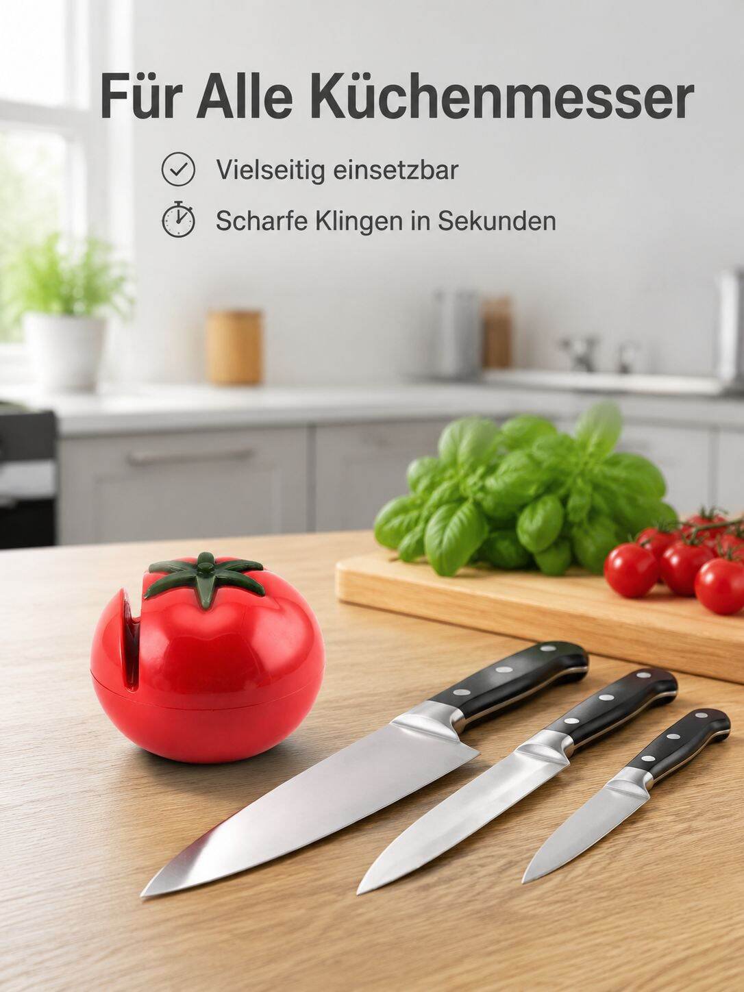 Tragbarer manueller Tomaten-Messerschärfer für die Küche, schneller Schleifstein