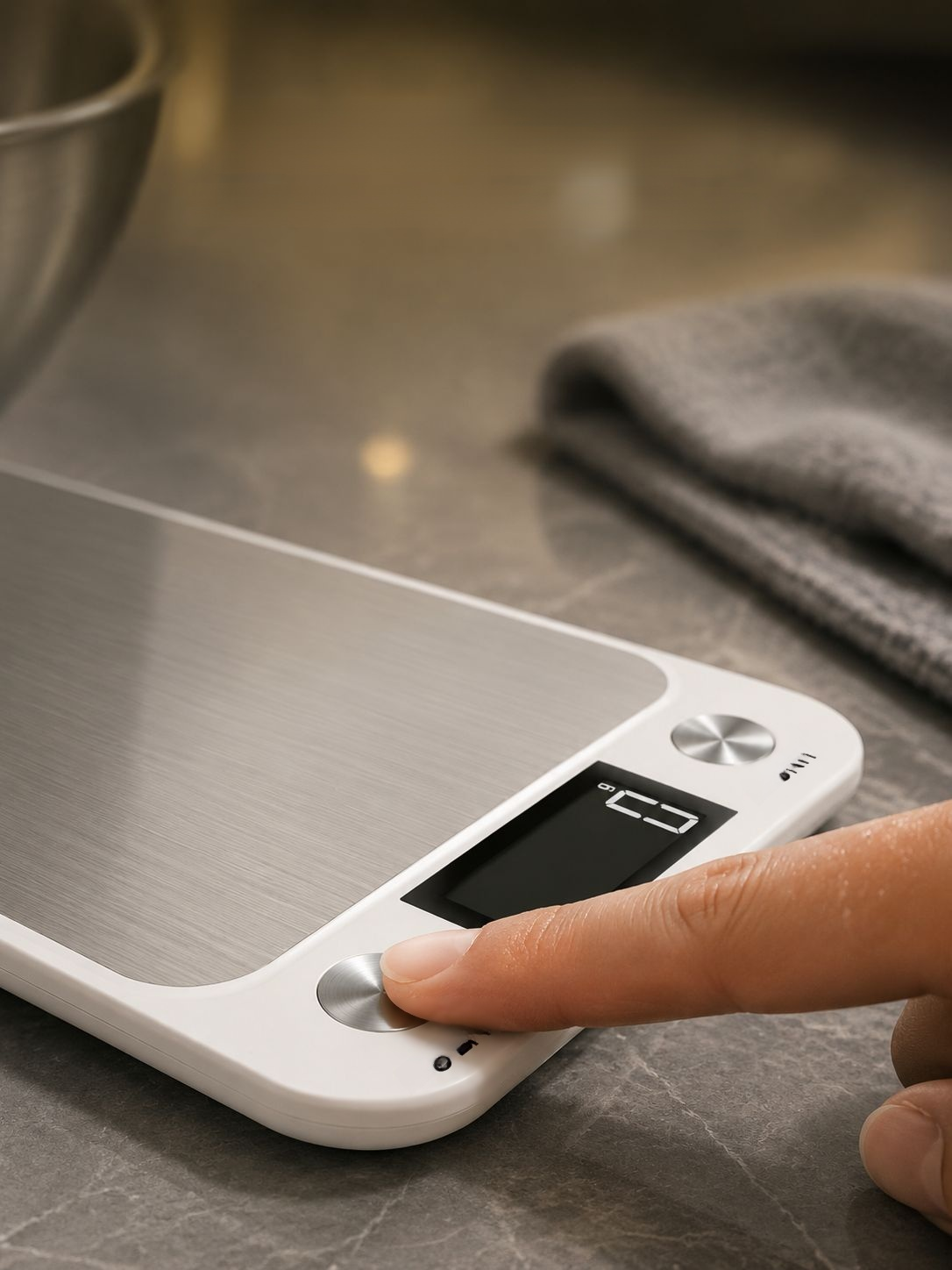 Küchenwaage mit großem LCD-Display und Tasten