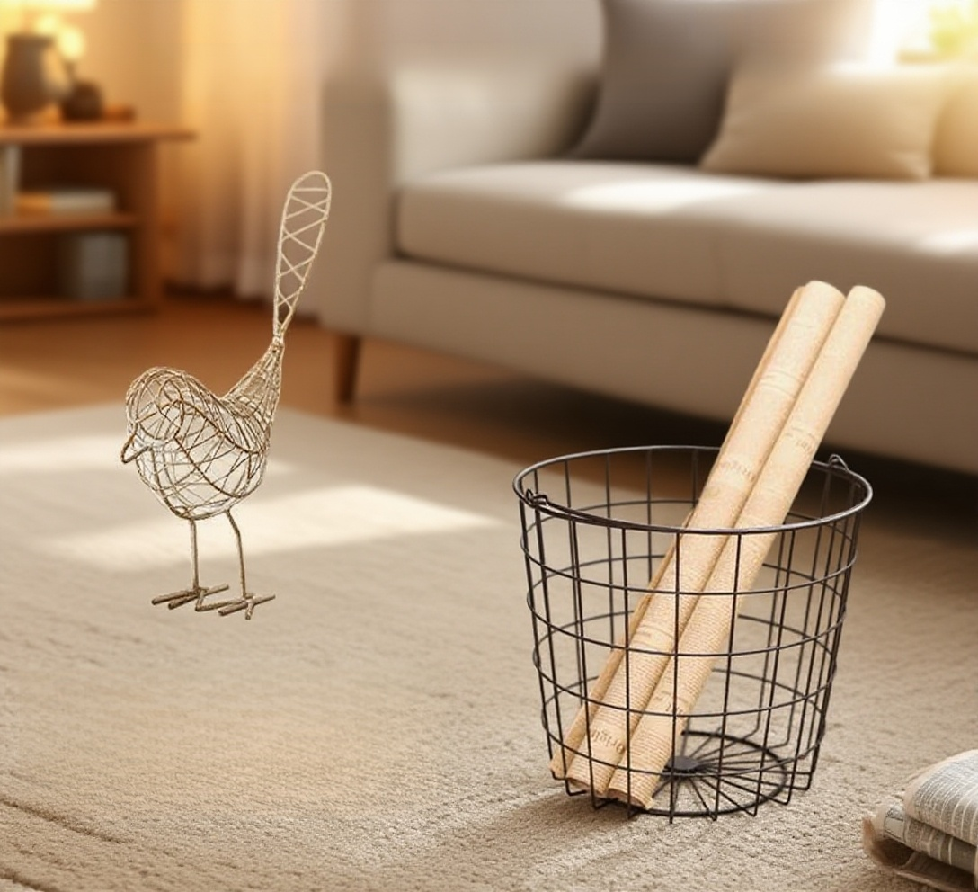 Decorative retro iron bucket for kitchen storage