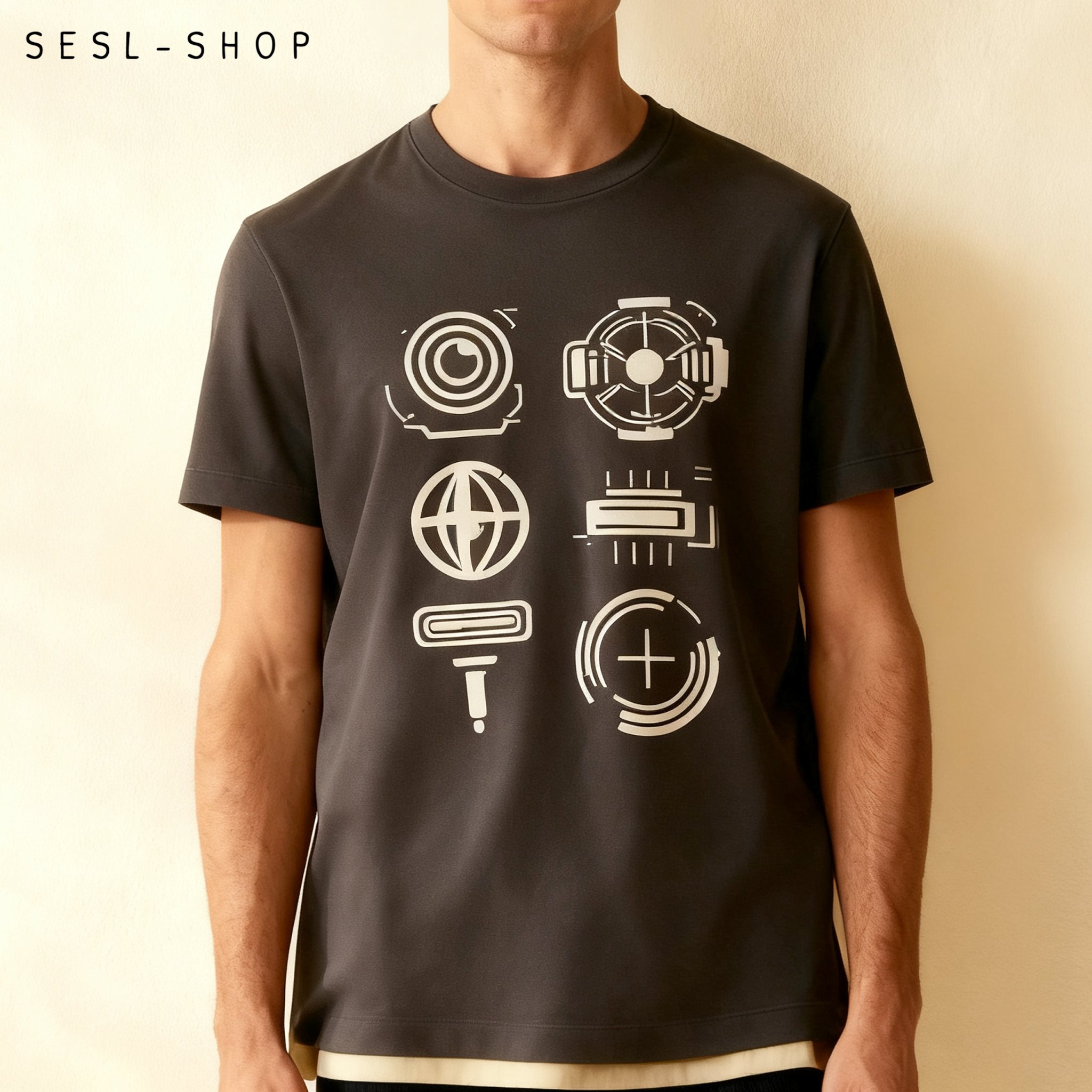 เสื้อยืดคอกลมแขนสั้น ผลิตจากผ้าฝ้ายแท้ ระบายอากาศได้ดีและเป็นมิตรต่อผิวหนัง