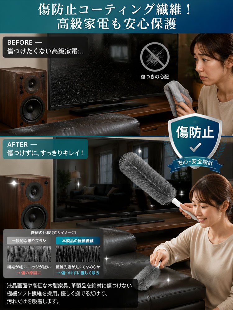 多機能隙間エアコン送風口クリーニングブラシ