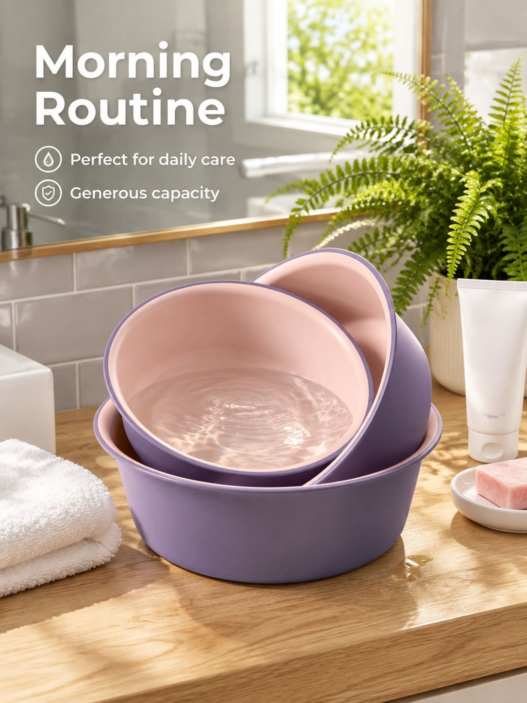 Everyday personal care basin for bathroom washing