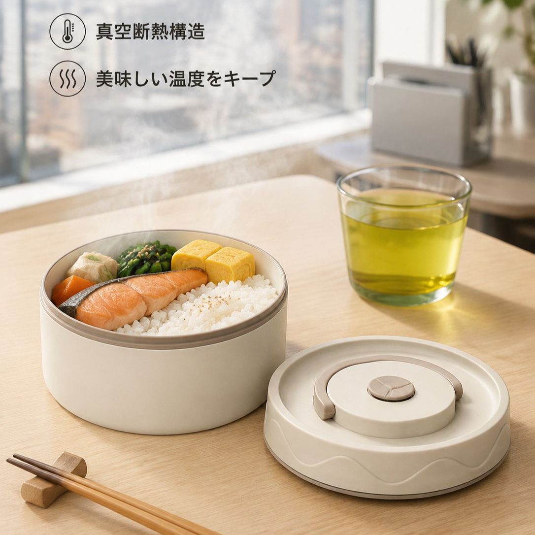 二重ステンレス保温ランチボックス 学生用携帯型蓋付き電子レンジ用弁当箱